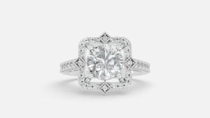 925 Silver Diamond Engagement Ring VVS CVD Elegant