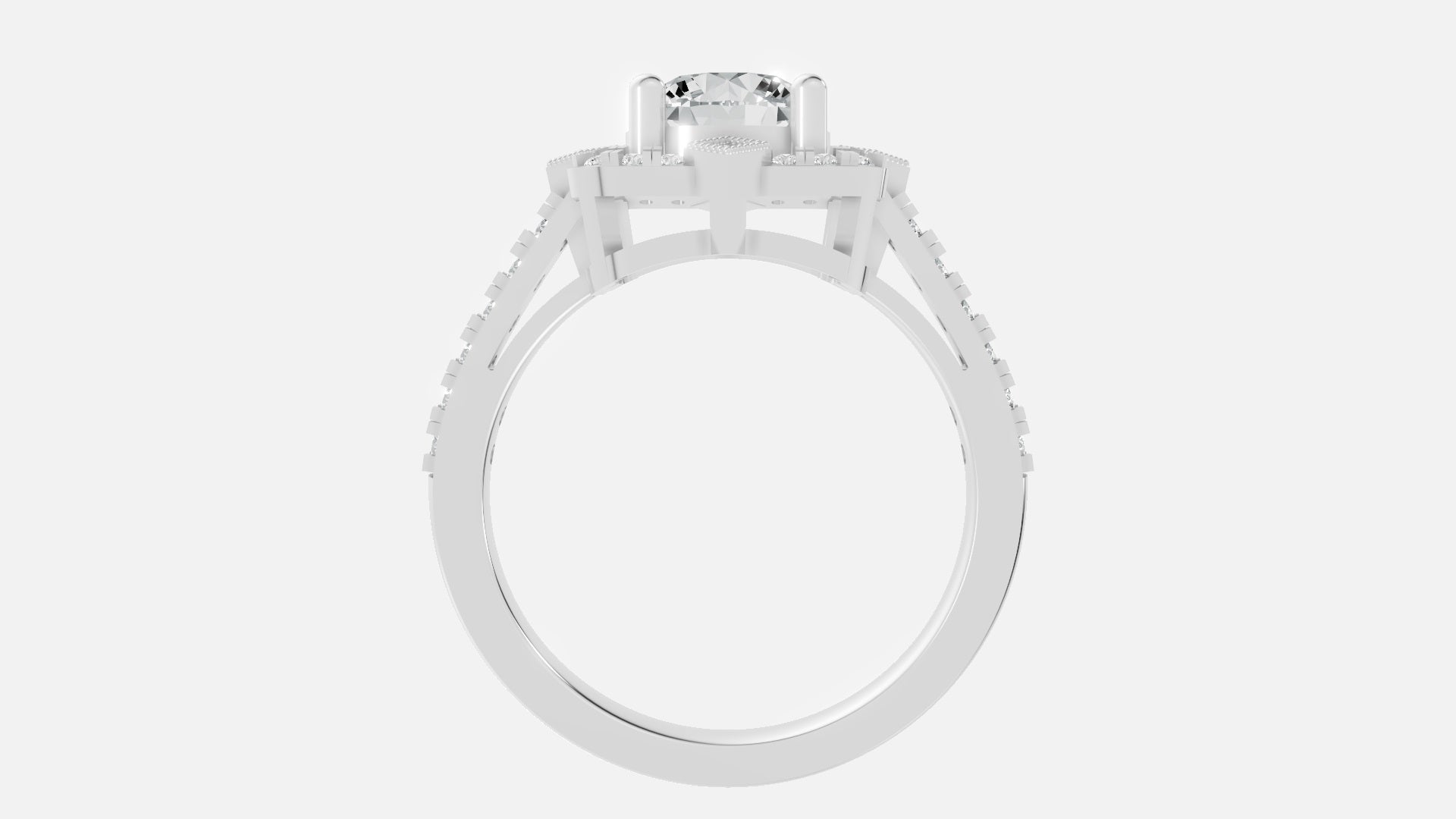925 Silver Diamond Engagement Ring VVS CVD Elegant