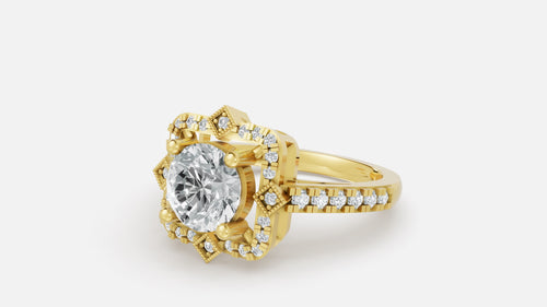 18K Gold Diamond Engagement Ring VVS CVD 3.96g