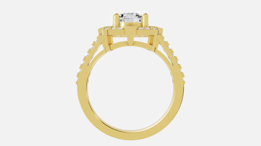 18K Gold Diamond Engagement Ring VVS CVD 3.96g