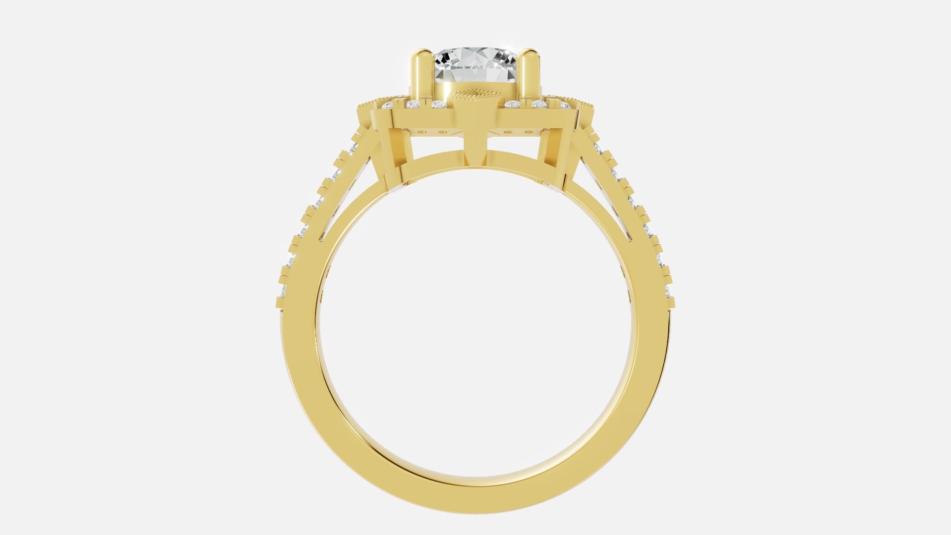 18K Gold Diamond Engagement Ring VVS CVD 3.96g