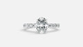 925 Silver Oval CVD Diamond Engagement Ring VVS