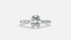 925 Silver Oval CVD Diamond Engagement Ring VVS