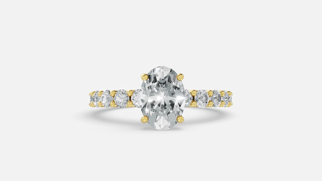 18K Gold Oval CVD Diamond Engagement Ring VVS (3.45g)