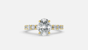 18K Gold Oval CVD Diamond Engagement Ring VVS (3.45g)