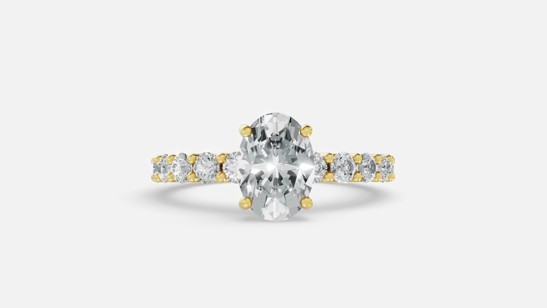 18K Gold Oval CVD Diamond Engagement Ring VVS (3.45g)