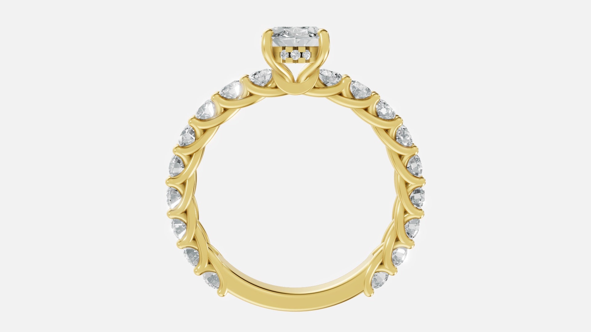 18K Gold Oval CVD Diamond Engagement Ring VVS (3.45g)