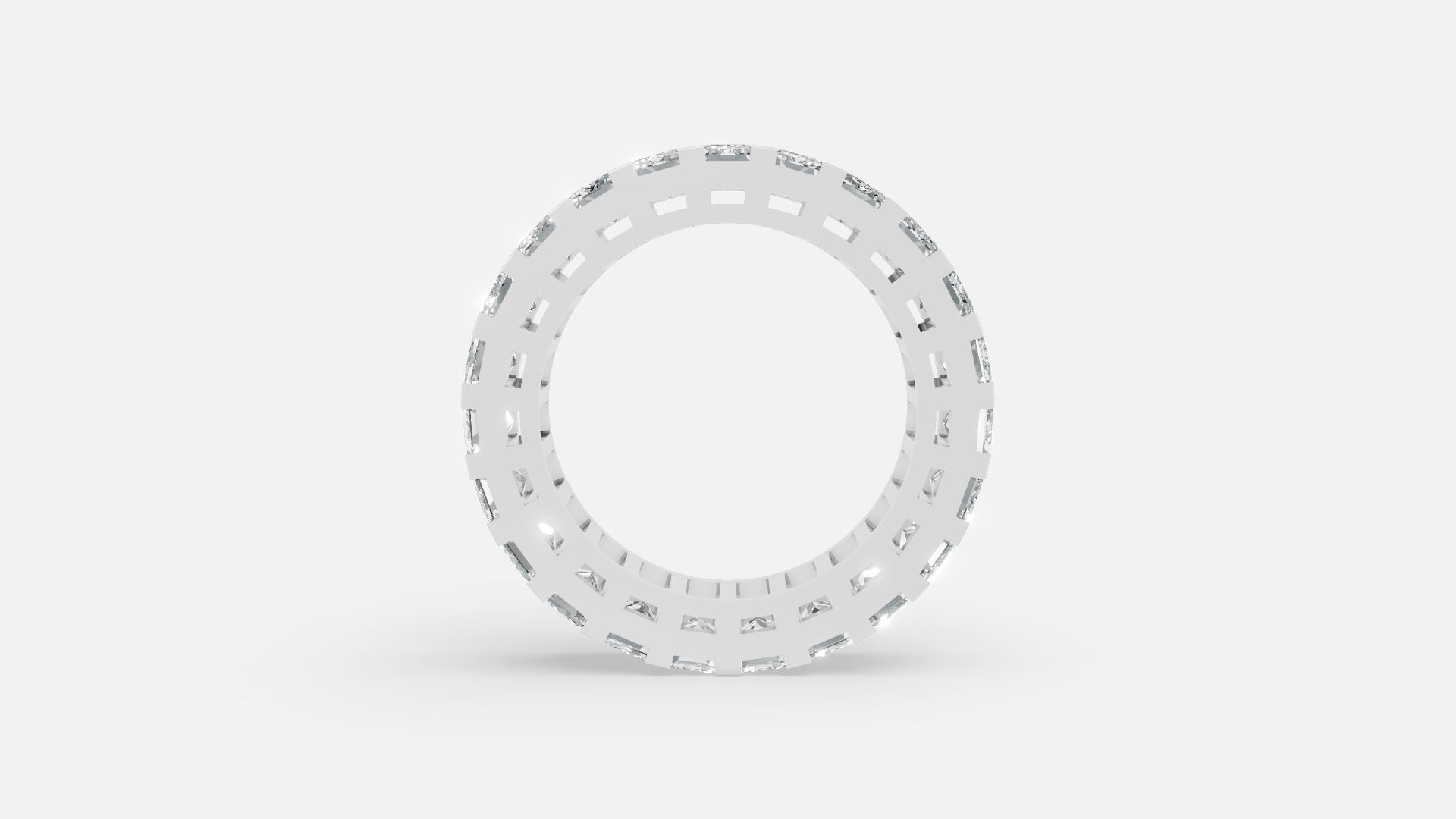 925 Silver Full Eternity Diamond Ring – VVS CVD Band