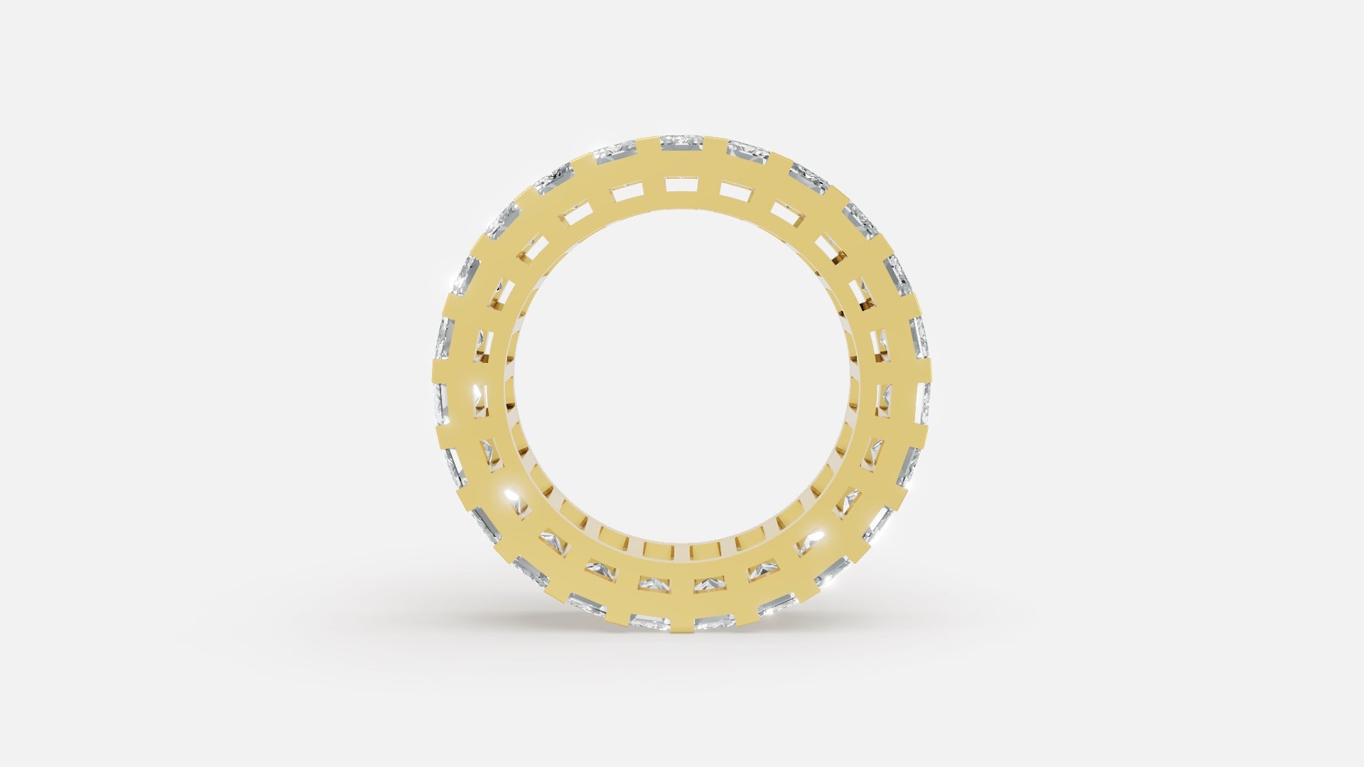 18K Gold Full Eternity Diamond Ring – VVS CVD Band