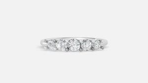925 Silver 5-Stone Diamond Band Ring (0.51 Ct VVS)