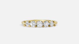 18K Gold 5-Stone Diamond Band Ring (0.51 Ct VVS)