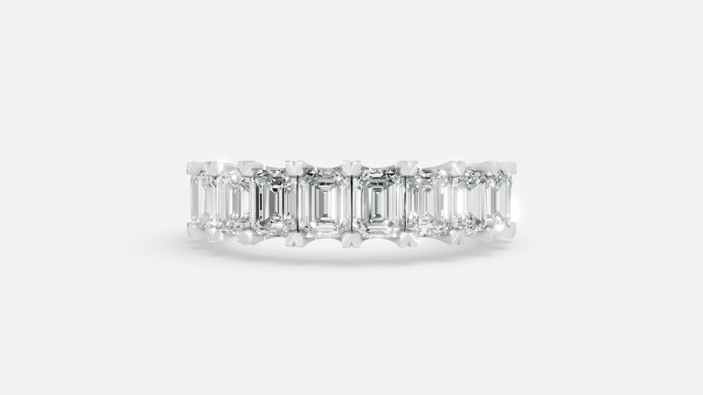 925 Silver Diamond Half Eternity Ring – Lab Grown VVS