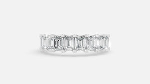 925 Silver Diamond Half Eternity Ring – Lab Grown VVS