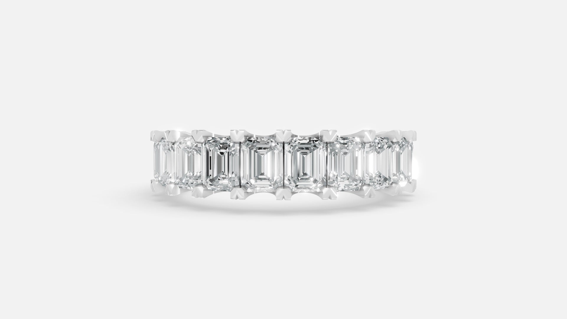 925 Silver Diamond Half Eternity Ring – Lab Grown VVS