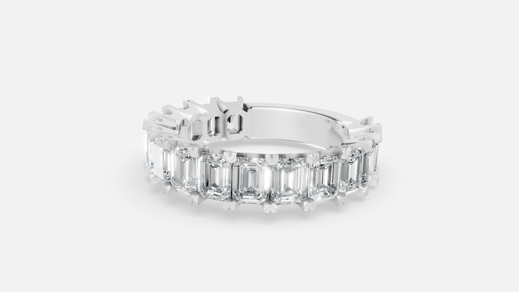 925 Silver Diamond Half Eternity Ring – Lab Grown VVS
