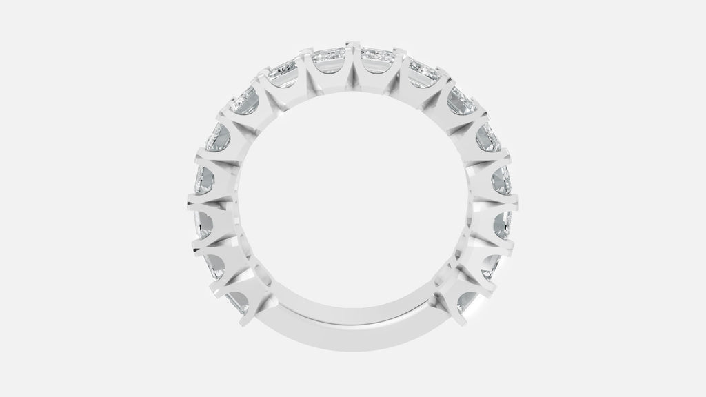 925 Silver Diamond Half Eternity Ring – Lab Grown VVS