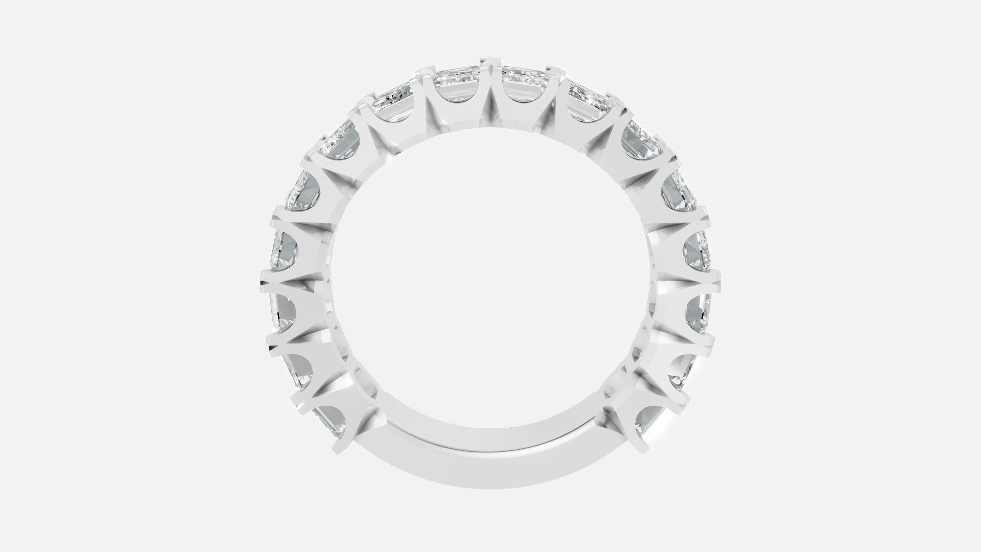 925 Silver Diamond Half Eternity Ring – Lab Grown VVS
