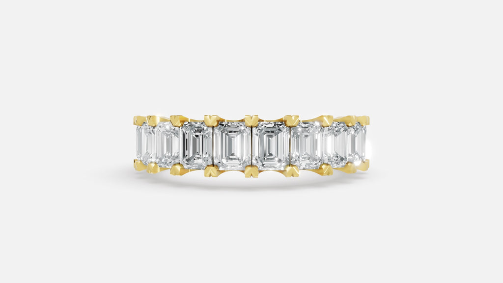 18K Gold Diamond Half Eternity Ring – VVS Lab Grown