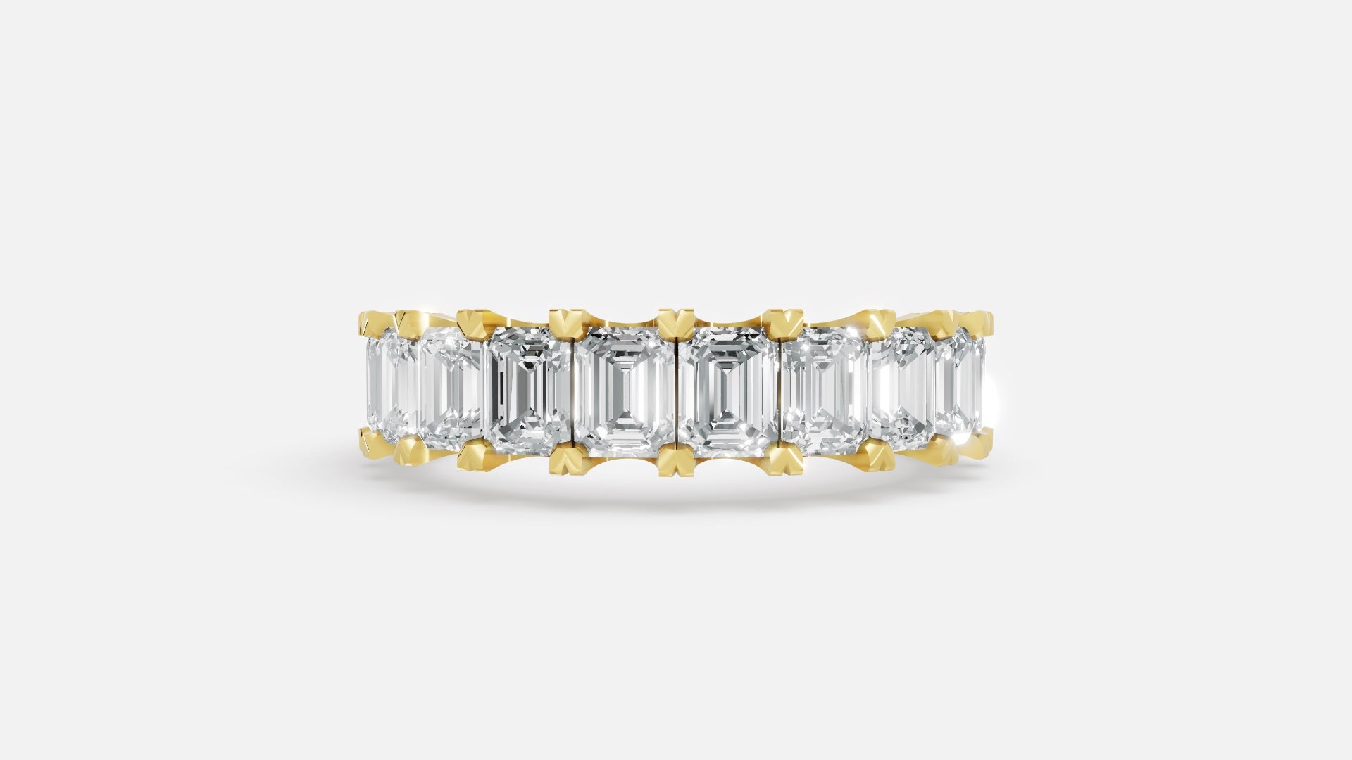 18K Gold Diamond Half Eternity Ring – VVS Lab Grown