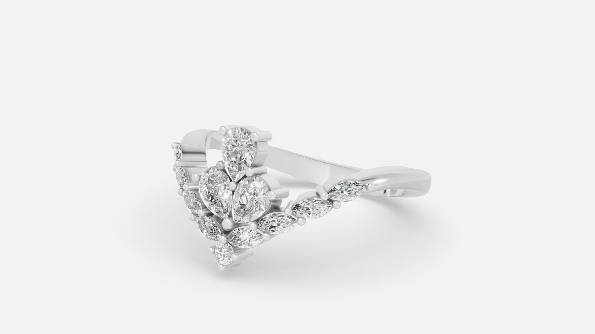 925 Silver CVD Diamond Ring VVS EF Minimal Luxury