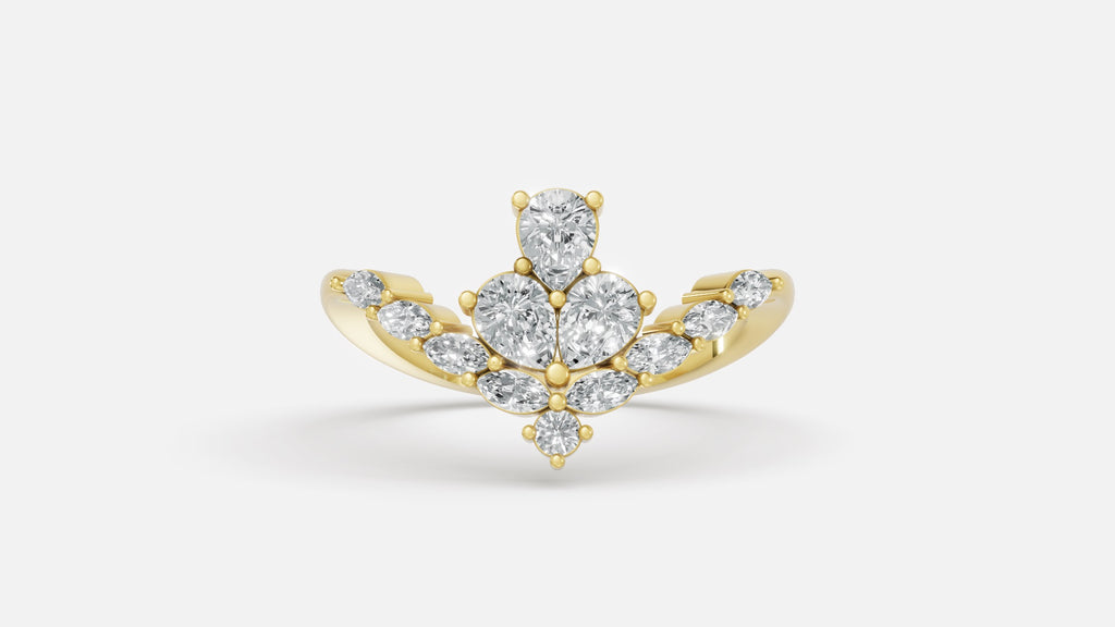 18K Gold CVD Diamond Ring VVS EF Luxury Fine Jewelry