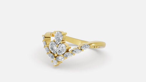 18K Gold CVD Diamond Ring VVS EF Luxury Fine Jewelry