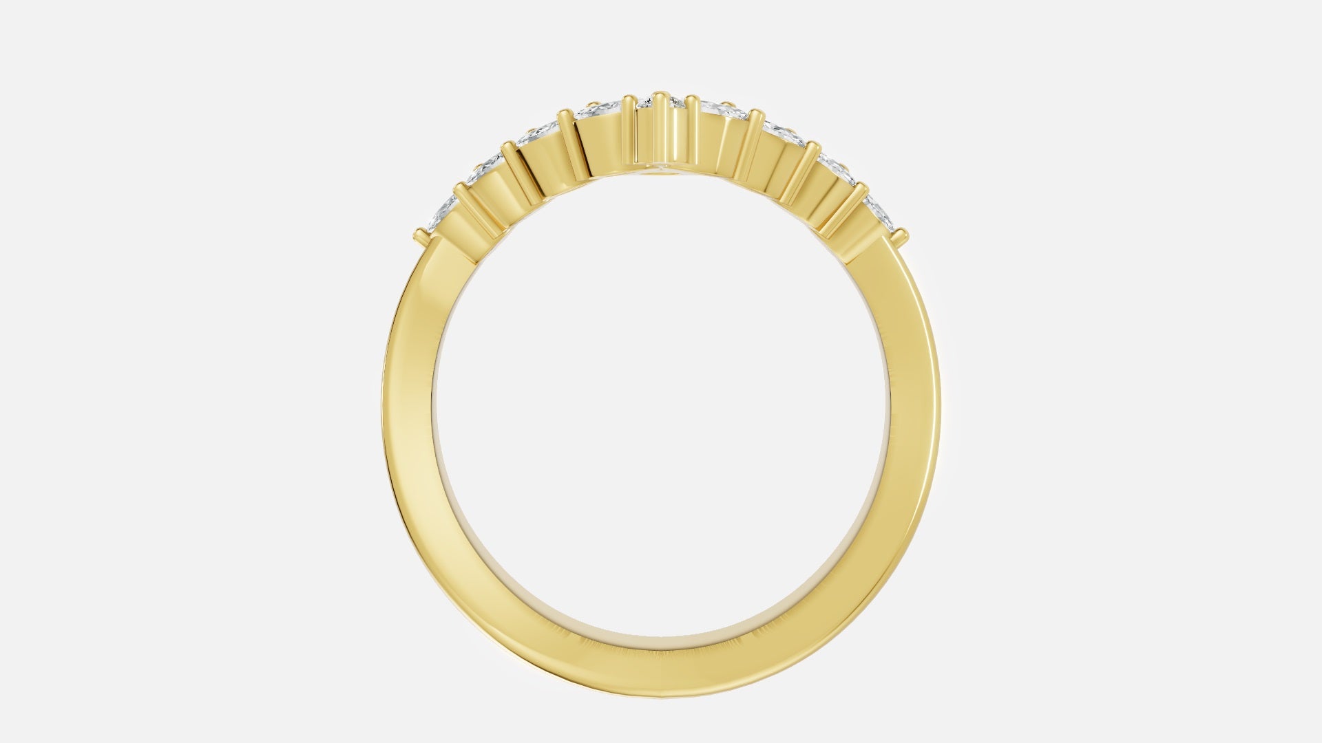 18K Gold CVD Diamond Ring VVS EF Luxury Fine Jewelry