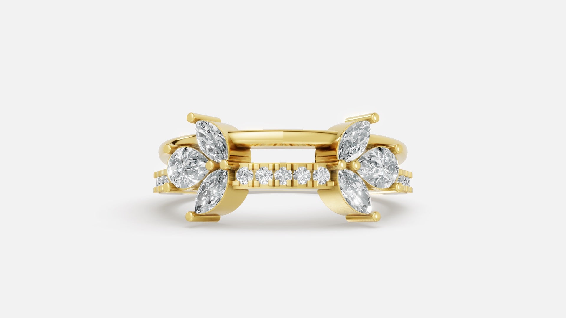 18K Gold CVD Diamond Ring VVS EF Luxury Fine Ring