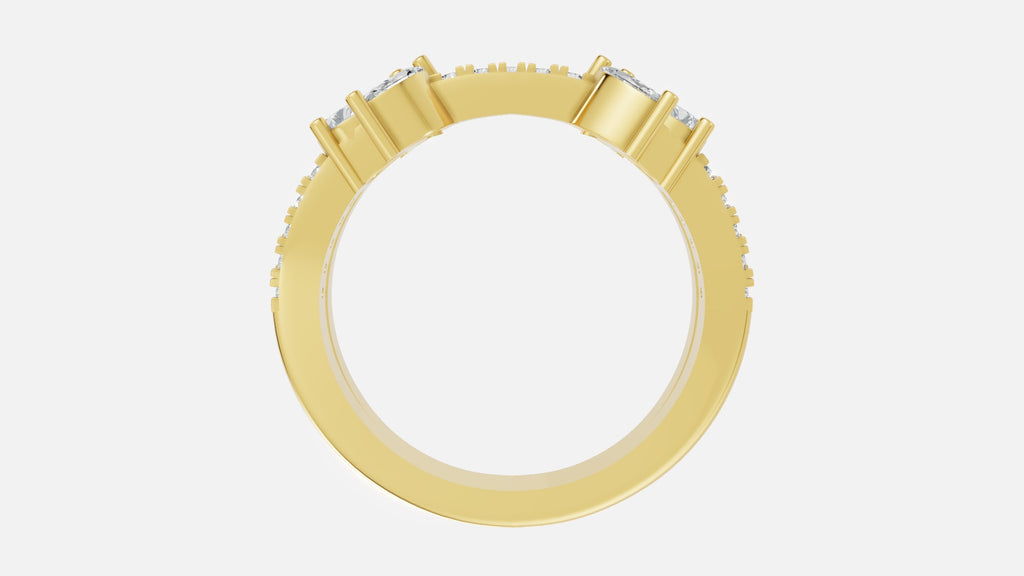 18K Gold CVD Diamond Ring VVS EF Luxury Fine Ring