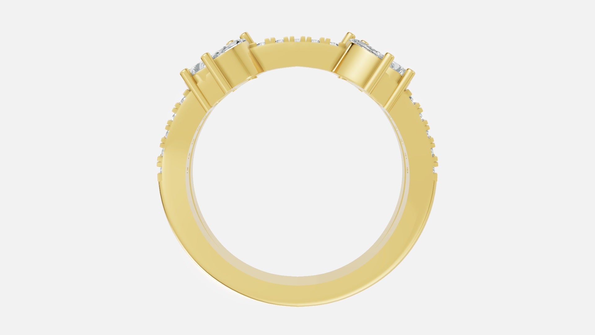 18K Gold CVD Diamond Ring VVS EF Luxury Fine Ring