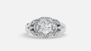 Silver CVD Diamond Engagement Ring VVS Elegant Design