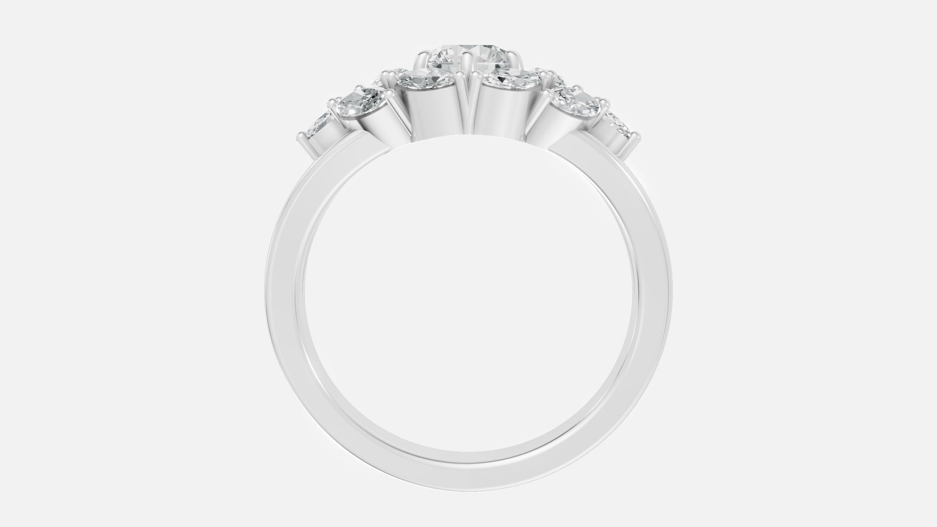 Silver CVD Diamond Engagement Ring VVS Elegant Design