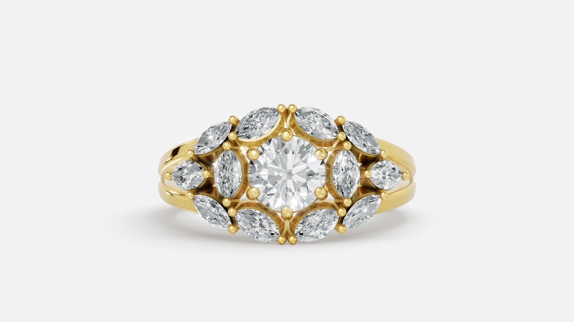 18K Gold CVD Diamond Engagement Ring VVS (6.25 US)