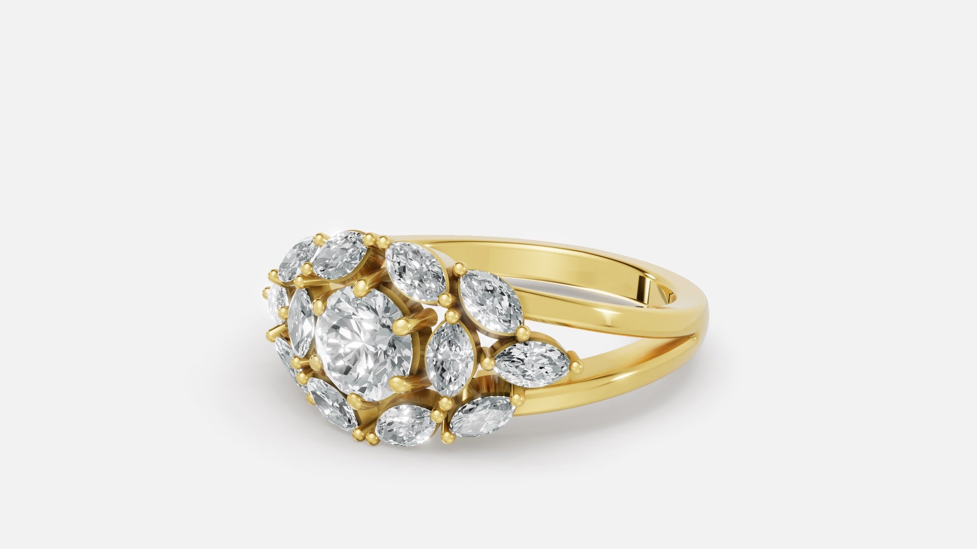 18K Gold CVD Diamond Engagement Ring VVS (6.25 US)