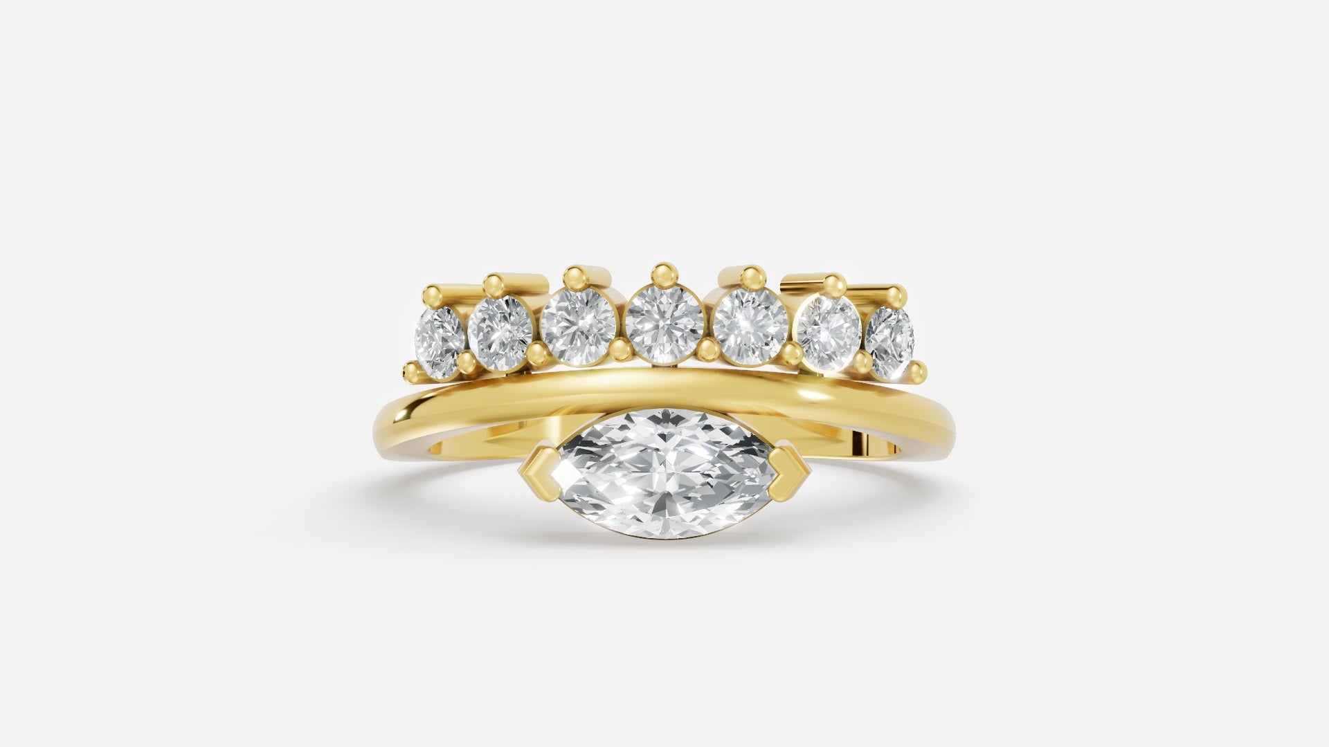 18K Gold CVD Diamond Ring VVS | Minimal Luxury Fine Ring