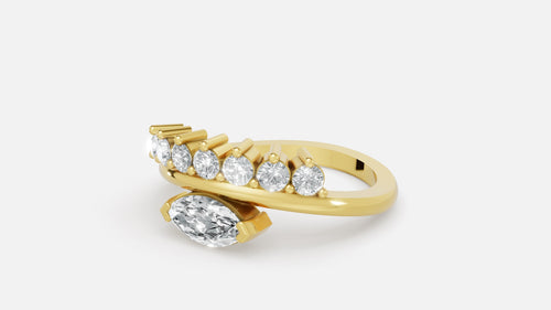 18K Gold CVD Diamond Ring VVS | Minimal Luxury Fine Ring