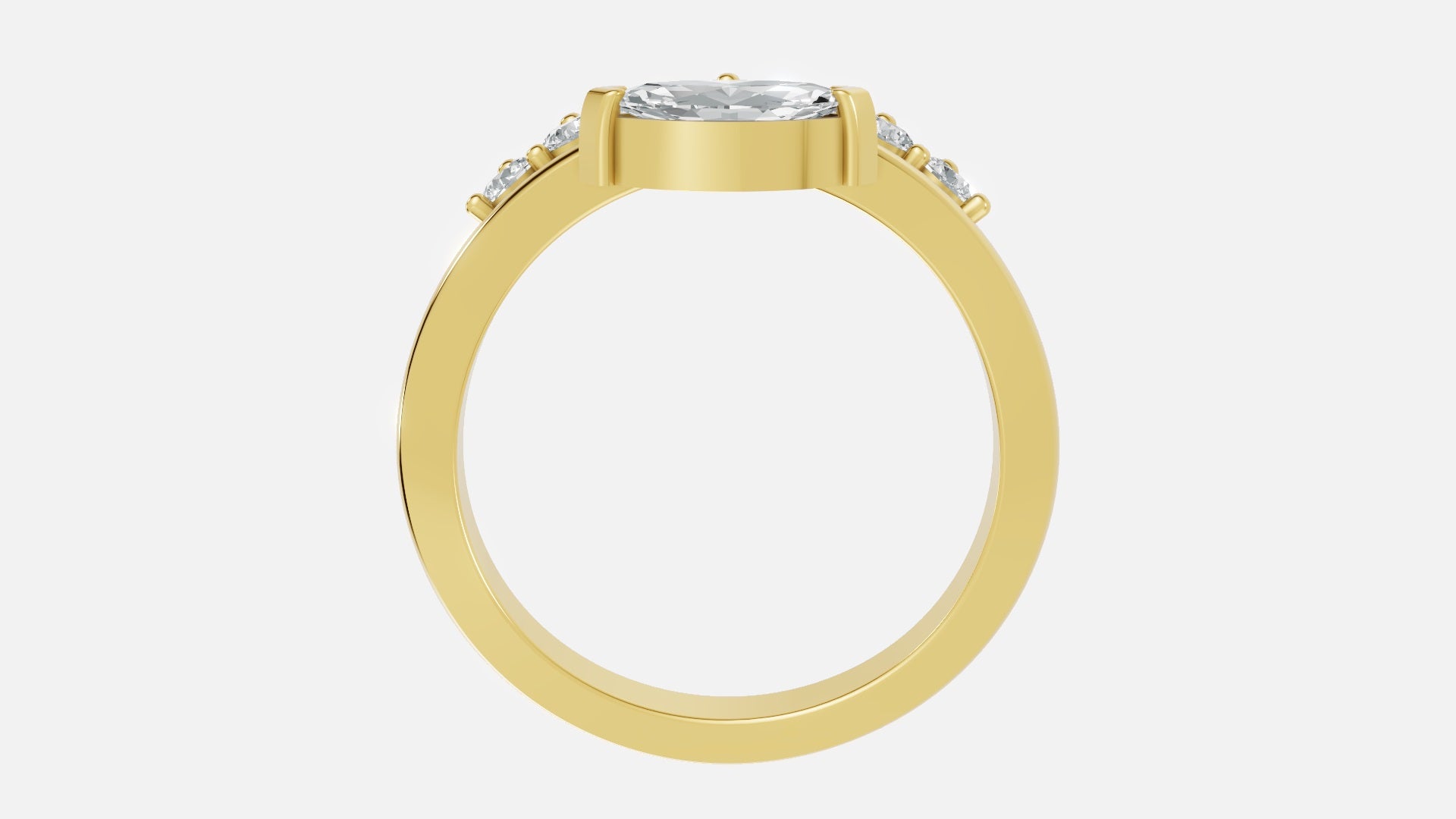 18K Gold CVD Diamond Ring VVS | Elegant Fine Jewelry (0.4CT)