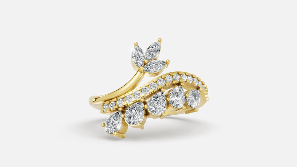 18K Gold CVD Diamond Ring VVS | Elegant Fine Jewelry (0.3CT)