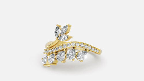 18K Gold CVD Diamond Ring VVS | Elegant Fine Jewelry (0.3CT)