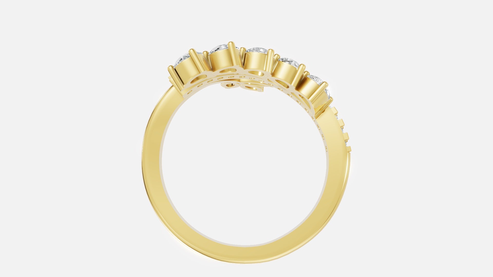 18K Gold CVD Diamond Ring VVS | Elegant Fine Jewelry (0.3CT)