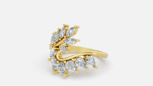 18K Gold CVD Diamond Ring VVS | Luxury Fine Ring (6 US)
