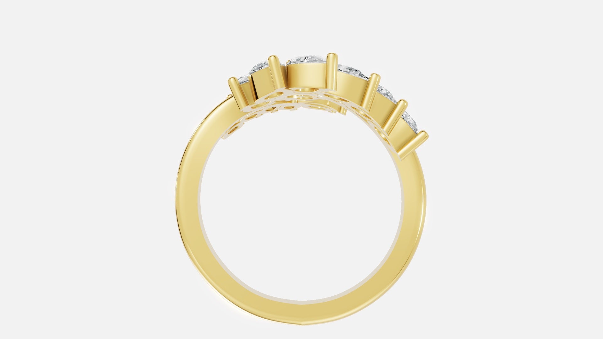 18K Gold CVD Diamond Ring VVS | Luxury Fine Ring (6 US)