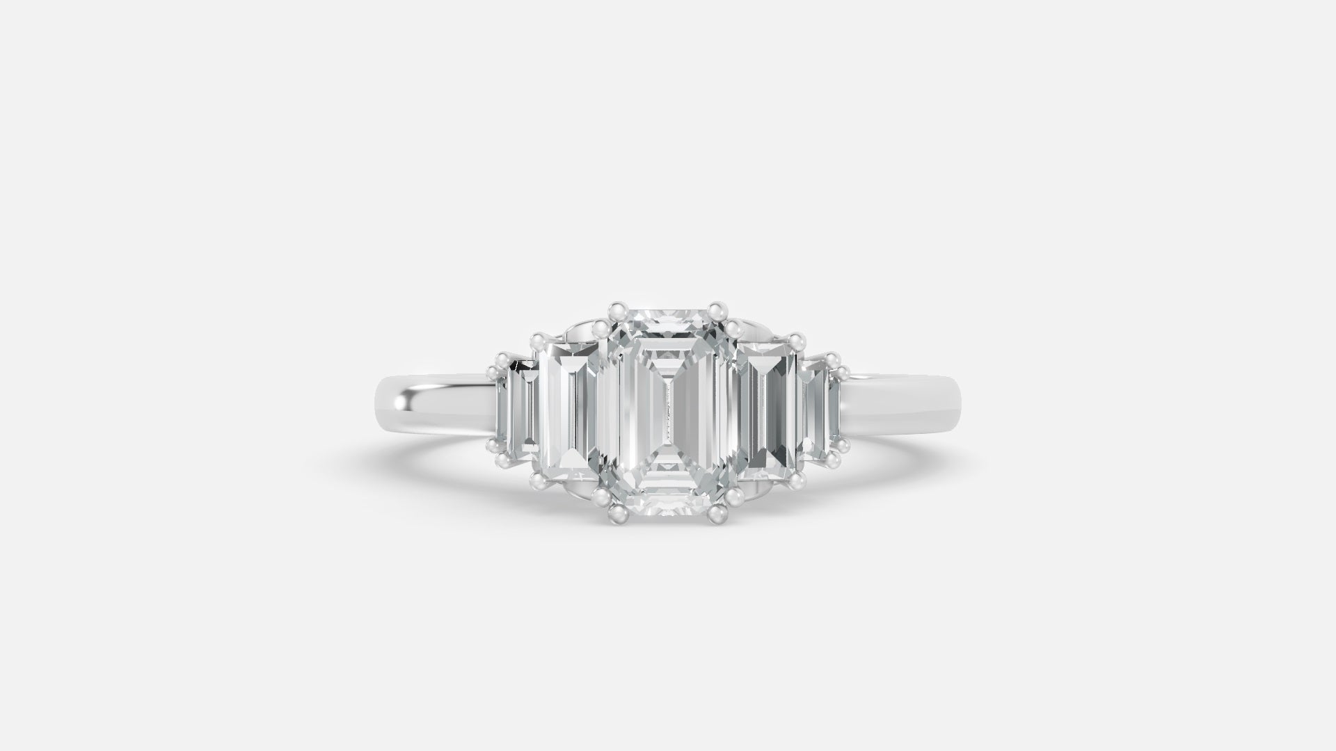 925 Silver CVD Diamond Engagement Ring VVS EF 6.5