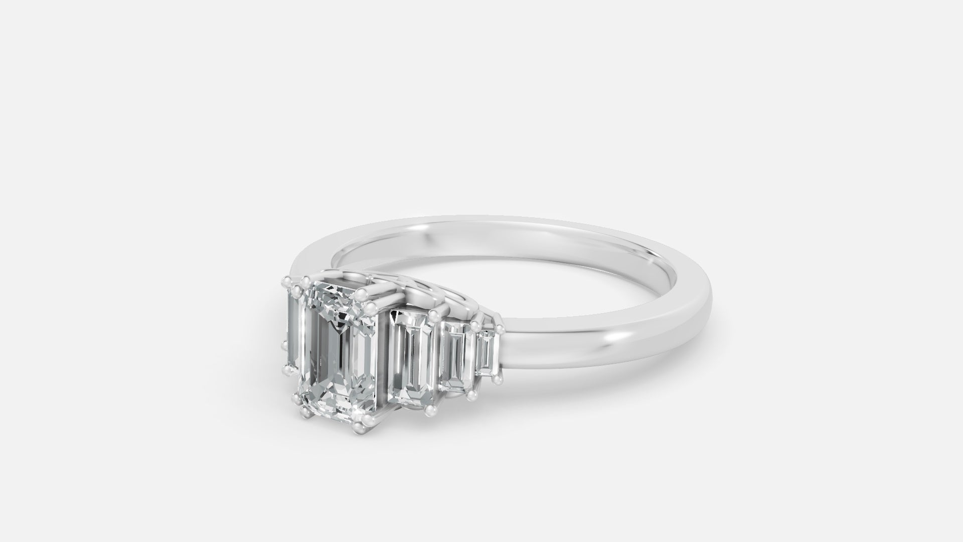 925 Silver CVD Diamond Engagement Ring VVS EF 6.5