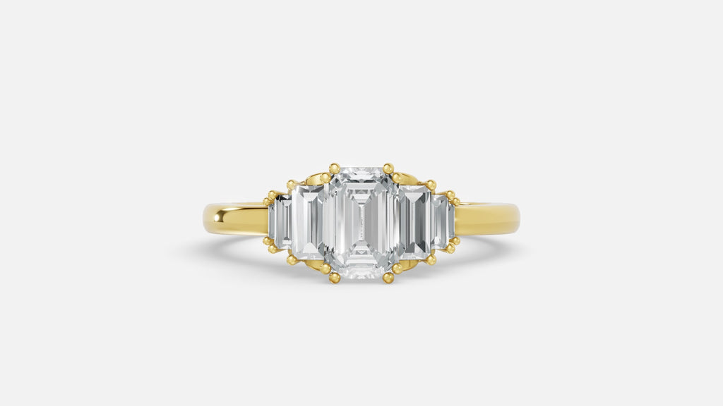18K Gold CVD Diamond Engagement Ring VVS EF 6.5 US