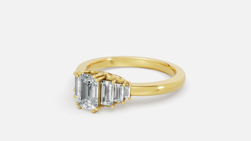 18K Gold CVD Diamond Engagement Ring VVS EF 6.5 US