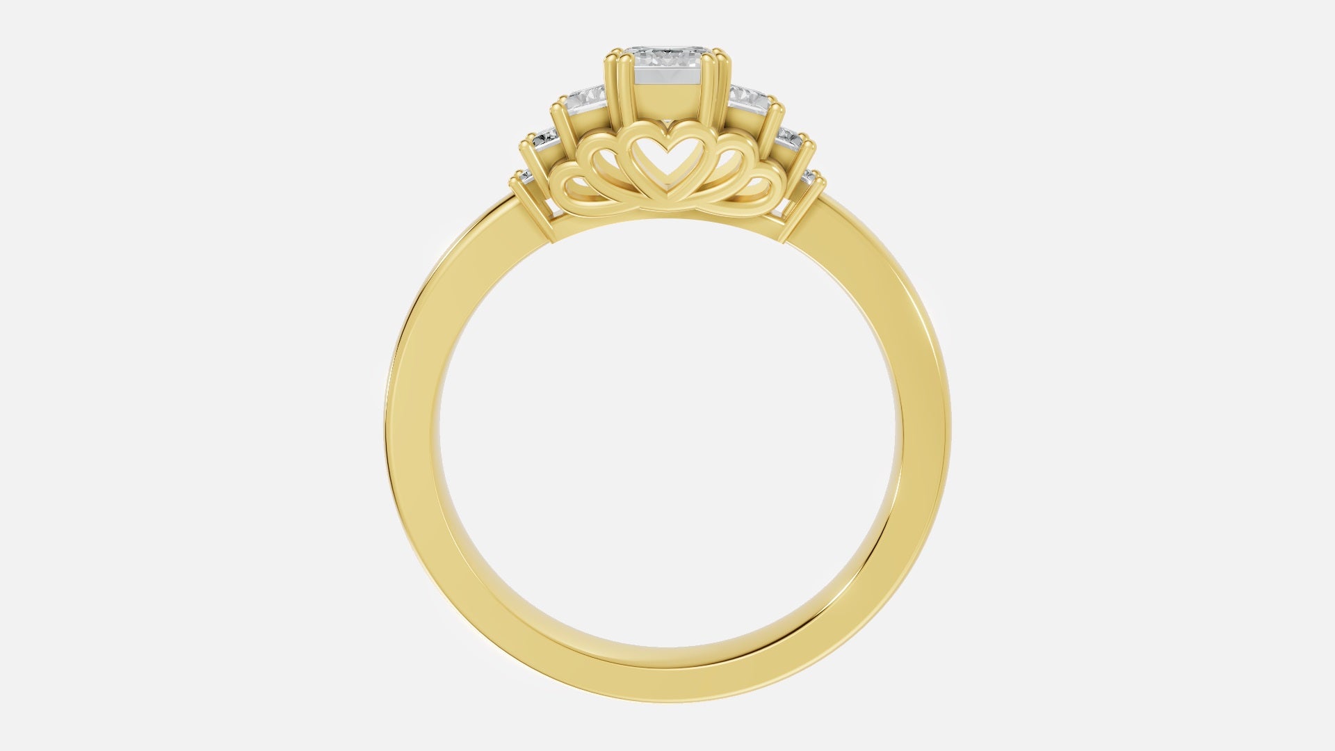 18K Gold CVD Diamond Engagement Ring VVS EF 6.5 US