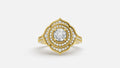 18K Gold CVD Diamond Engagement Ring VVS EF Luxury Ring