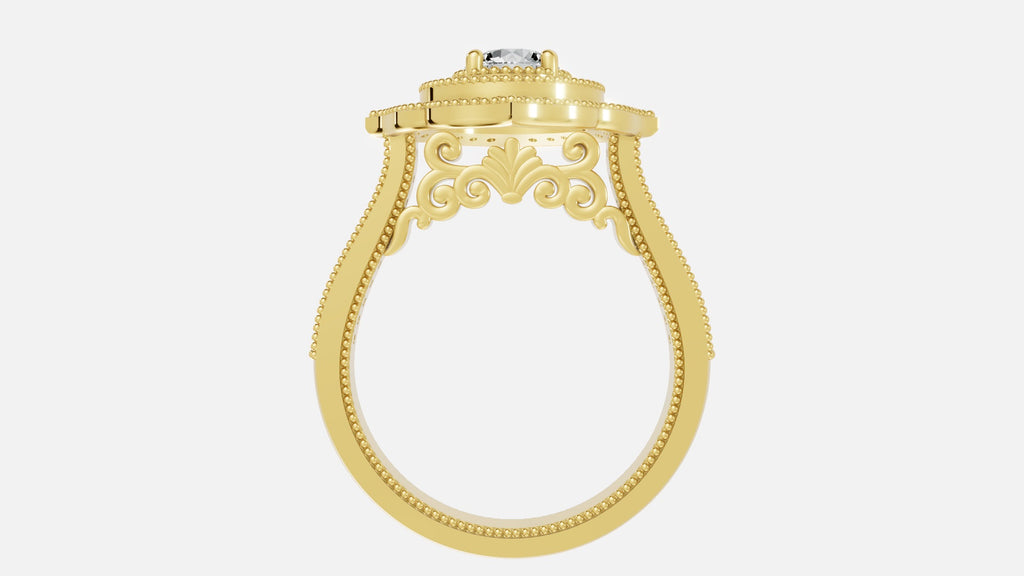 18K Gold CVD Diamond Engagement Ring VVS EF Luxury Ring