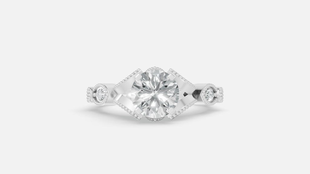 925 Silver CVD Diamond Engagement Ring VVS EF Clarity